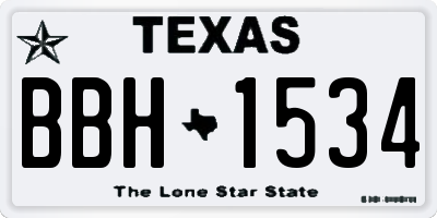TX license plate BBH1534