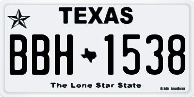 TX license plate BBH1538