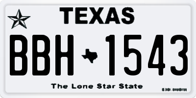 TX license plate BBH1543