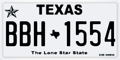 TX license plate BBH1554