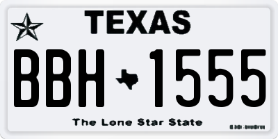 TX license plate BBH1555