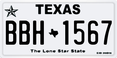 TX license plate BBH1567