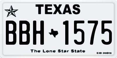 TX license plate BBH1575