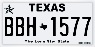 TX license plate BBH1577