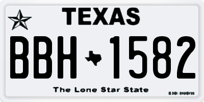 TX license plate BBH1582
