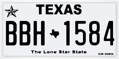 TX license plate BBH1584