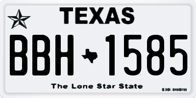 TX license plate BBH1585