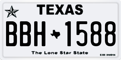 TX license plate BBH1588