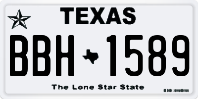 TX license plate BBH1589