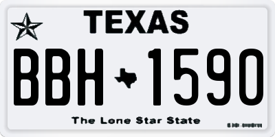 TX license plate BBH1590