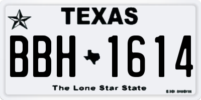 TX license plate BBH1614