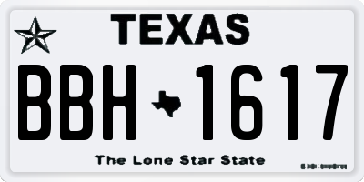 TX license plate BBH1617