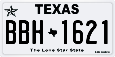 TX license plate BBH1621