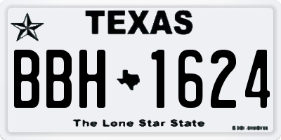 TX license plate BBH1624