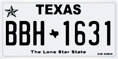 TX license plate BBH1631