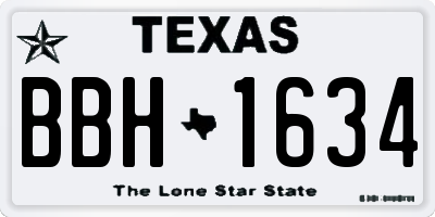 TX license plate BBH1634