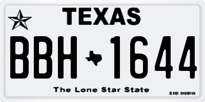 TX license plate BBH1644
