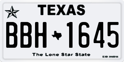 TX license plate BBH1645
