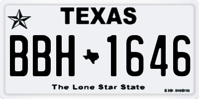 TX license plate BBH1646