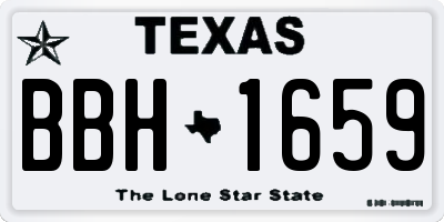 TX license plate BBH1659