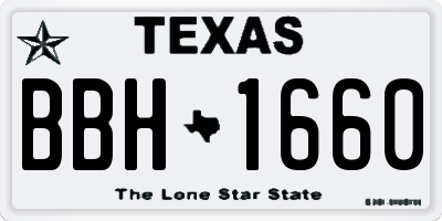 TX license plate BBH1660