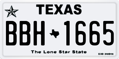 TX license plate BBH1665