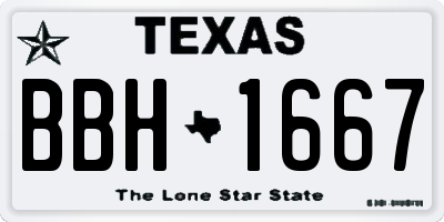 TX license plate BBH1667