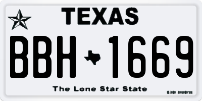 TX license plate BBH1669