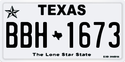 TX license plate BBH1673