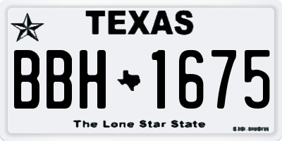 TX license plate BBH1675