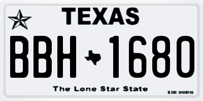 TX license plate BBH1680