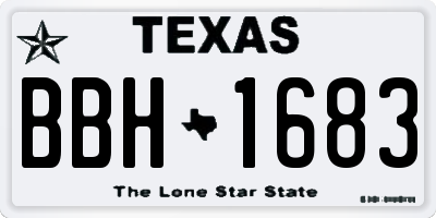 TX license plate BBH1683