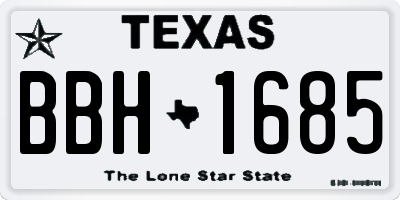 TX license plate BBH1685
