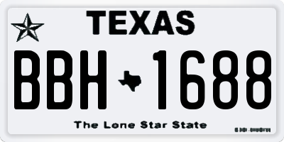 TX license plate BBH1688