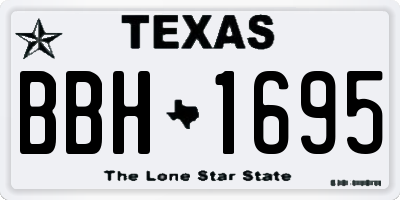 TX license plate BBH1695
