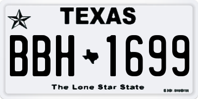 TX license plate BBH1699