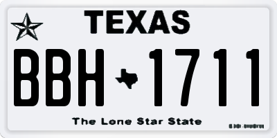 TX license plate BBH1711