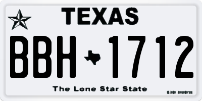 TX license plate BBH1712