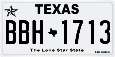 TX license plate BBH1713