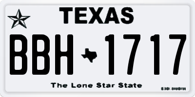 TX license plate BBH1717