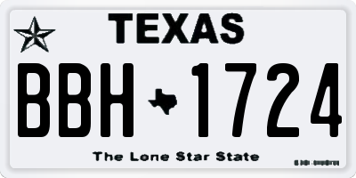 TX license plate BBH1724