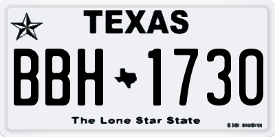 TX license plate BBH1730