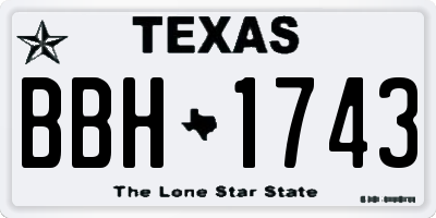 TX license plate BBH1743
