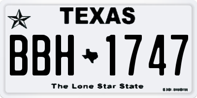TX license plate BBH1747