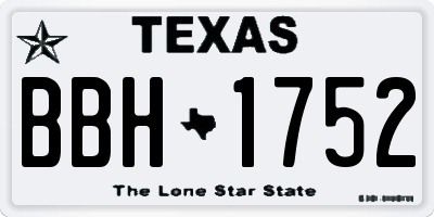 TX license plate BBH1752