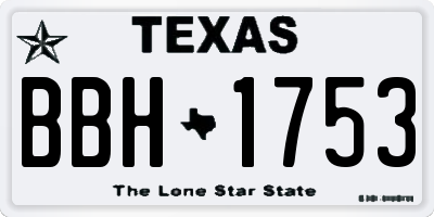TX license plate BBH1753