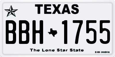 TX license plate BBH1755
