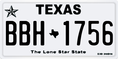 TX license plate BBH1756
