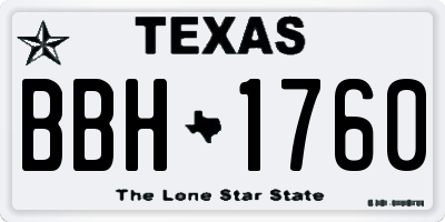 TX license plate BBH1760