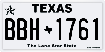TX license plate BBH1761